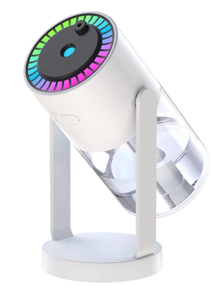 SOGAR SHAMO Starlight Rotating Desktop Humidifier - 360 ° Night Light Air Moisturizing Cream with RGB Light and Soothing Aromatherapy Function(White) - Image 2